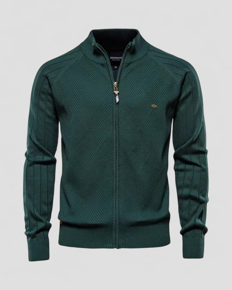 Men's Cotton Zip Up Knitted Casual Winter Sweater Jacket