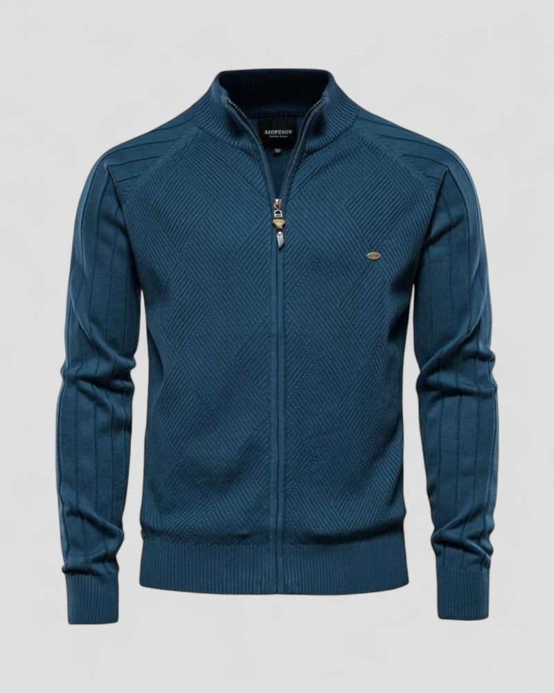 Men's Cotton Zip Up Knitted Casual Winter Sweater Jacket