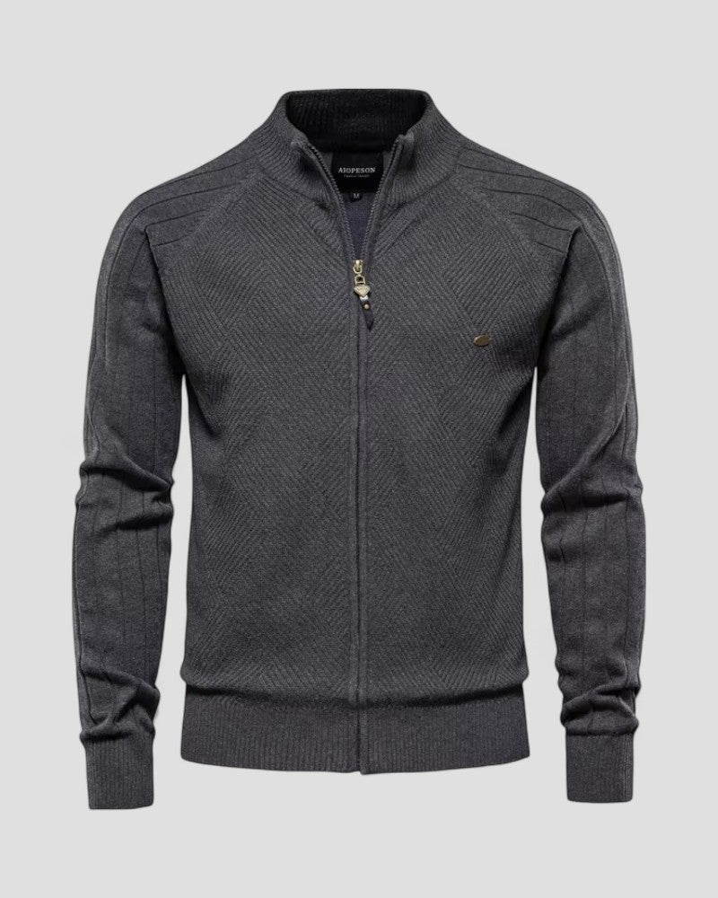 Men's Cotton Zip Up Knitted Casual Winter Sweater Jacket