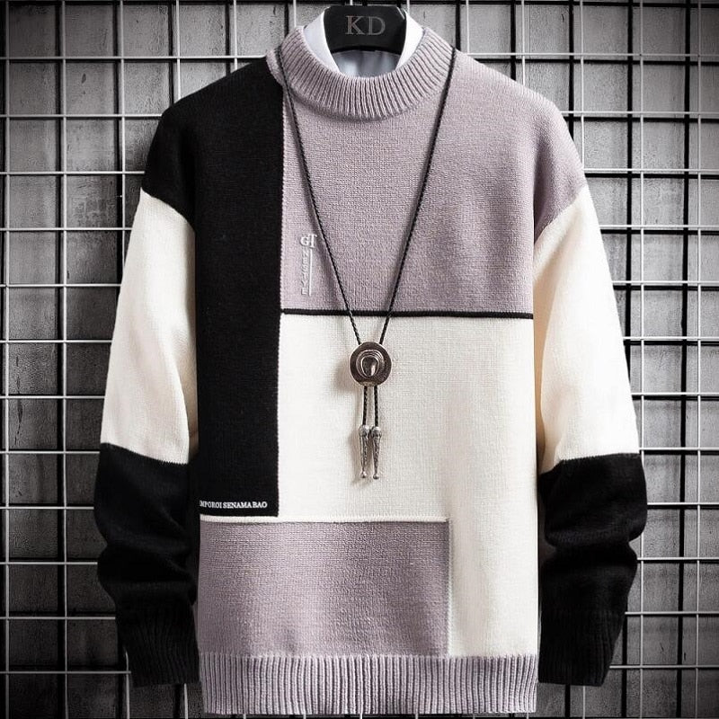 Men's Multicolor Crew Neck Sweater