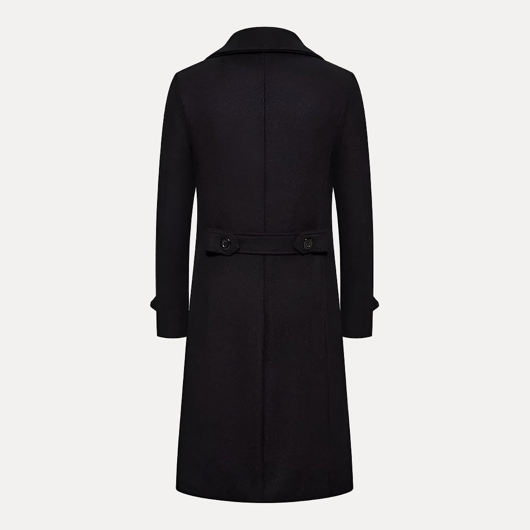 Men’s Double-Breasted Long Coat – Tailored Winter Overcoat with Peak Lapels 3