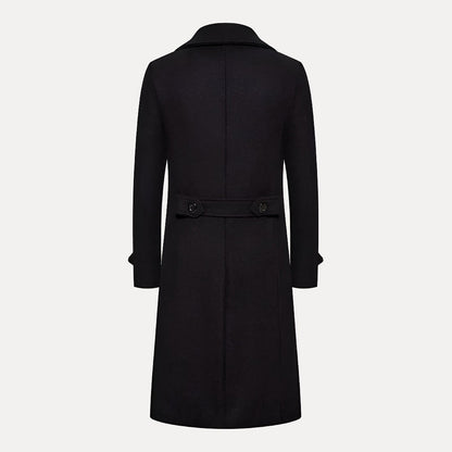 Men’s Double-Breasted Long Coat – Tailored Winter Overcoat with Peak Lapels 3