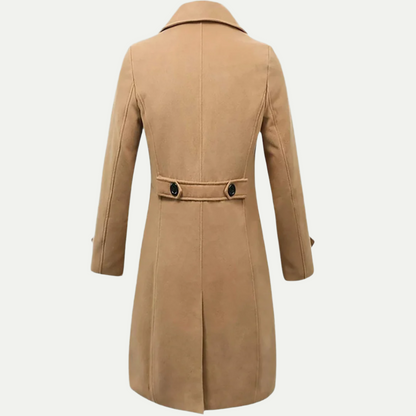 Men’s Double-Breasted Longline Trench Coat – Refined Italian Silhouette 1