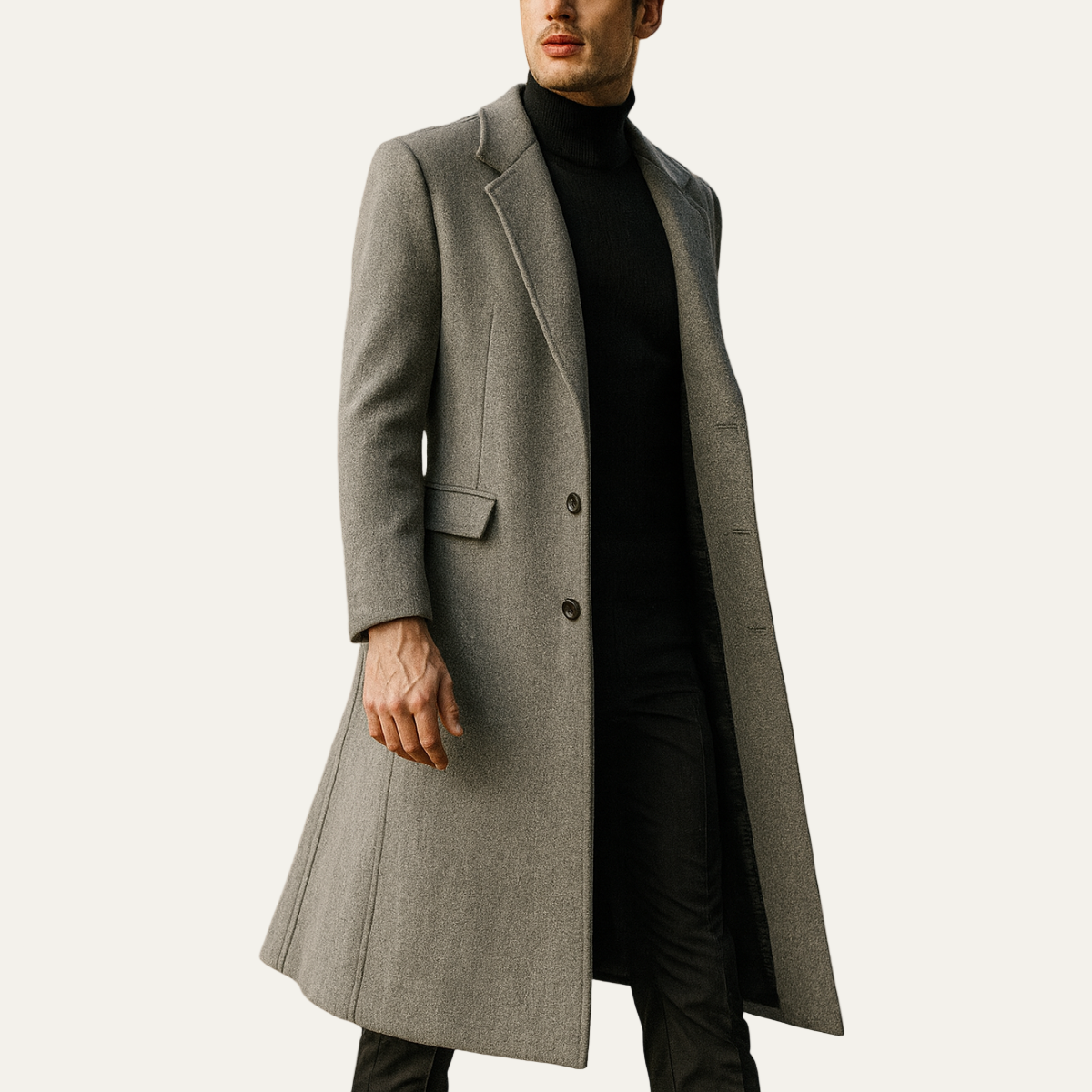 Men’s Extra Long Overcoat – Tailored Winter Jacket 1