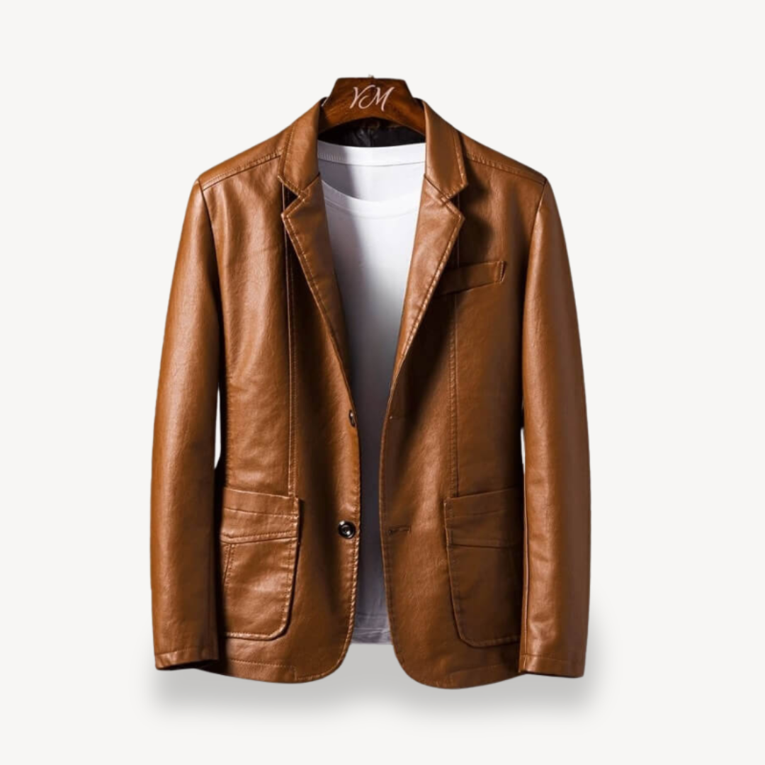 VogeLuxe | Men’s Classic Leather Blazer