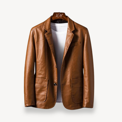 VogeLuxe | Men’s Classic Leather Blazer