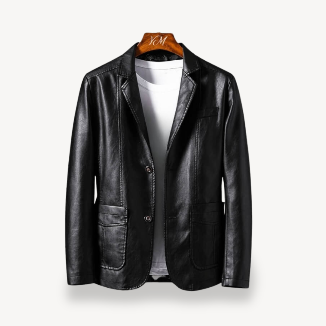 VogeLuxe | Men’s Classic Leather Blazer
