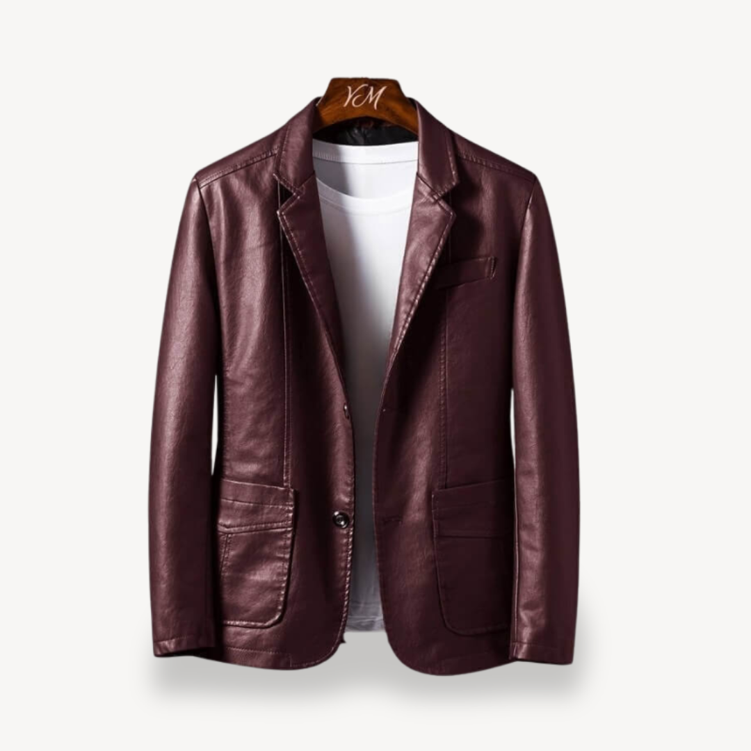 VogeLuxe | Men’s Classic Leather Blazer
