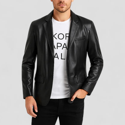 VogeLuxe | Men’s Modern Leather Blazer