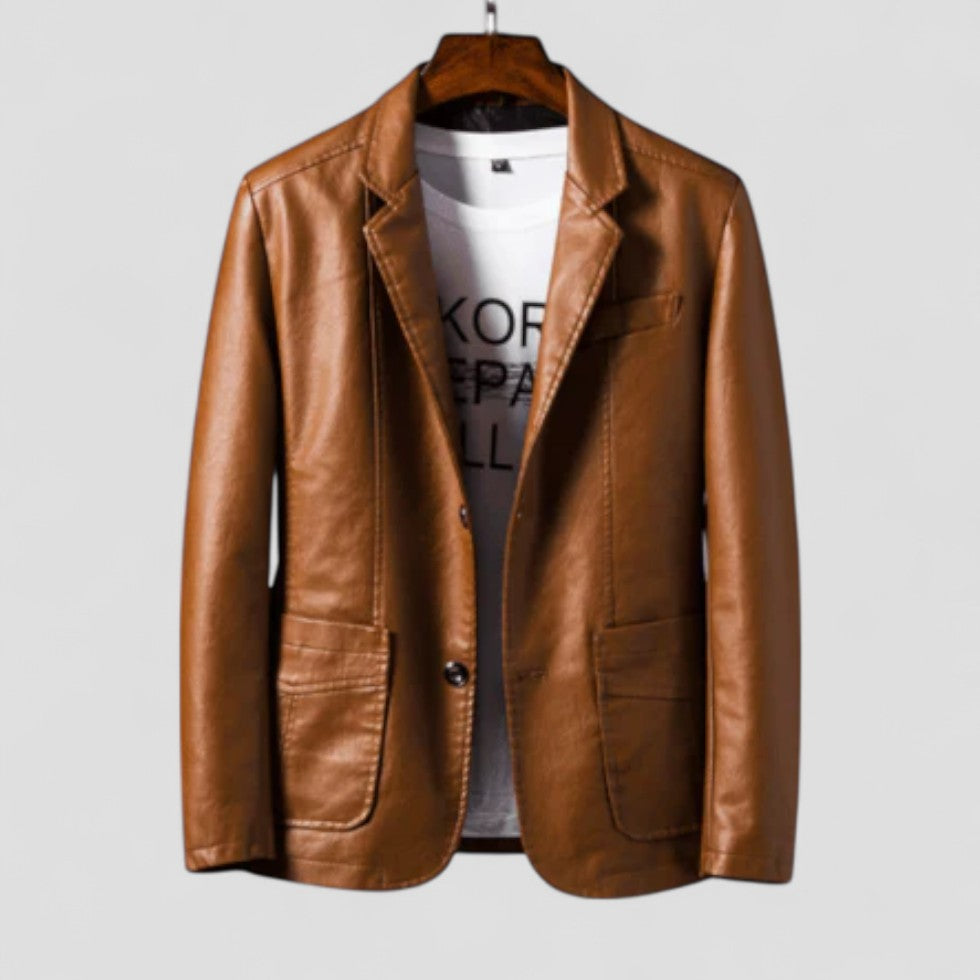 VogeLuxe | Men’s Modern Leather Blazer