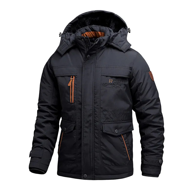Waterproof Mens Outdoor Jacket with Removable Hood