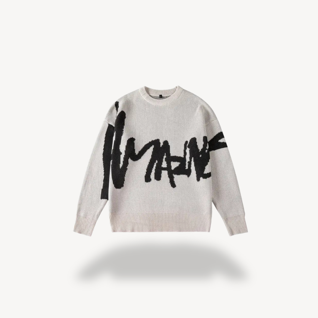 VogeLuxe | Men’s Oversized Graffiti Knit Sweater