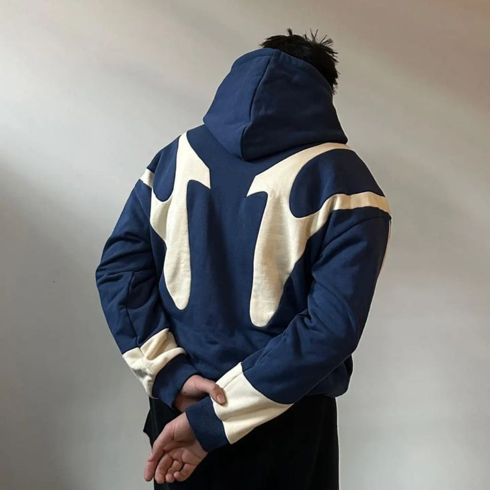 Casual Men's Graphic Hooded Sweatshirt Cotton Blend