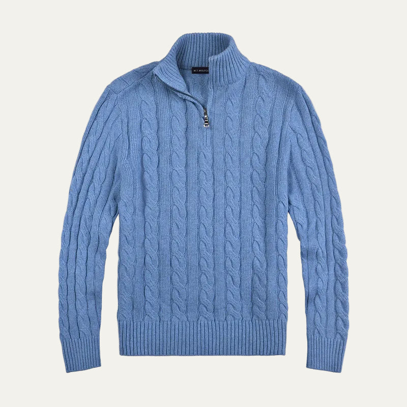 Men’s Half Zip Cable Knit Sweater – Classic Winter Layer 3