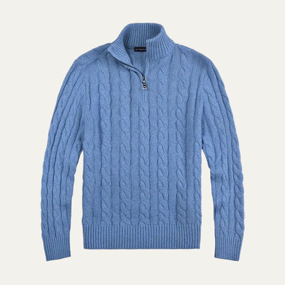 Men’s Half Zip Cable Knit Sweater – Classic Winter Layer 3