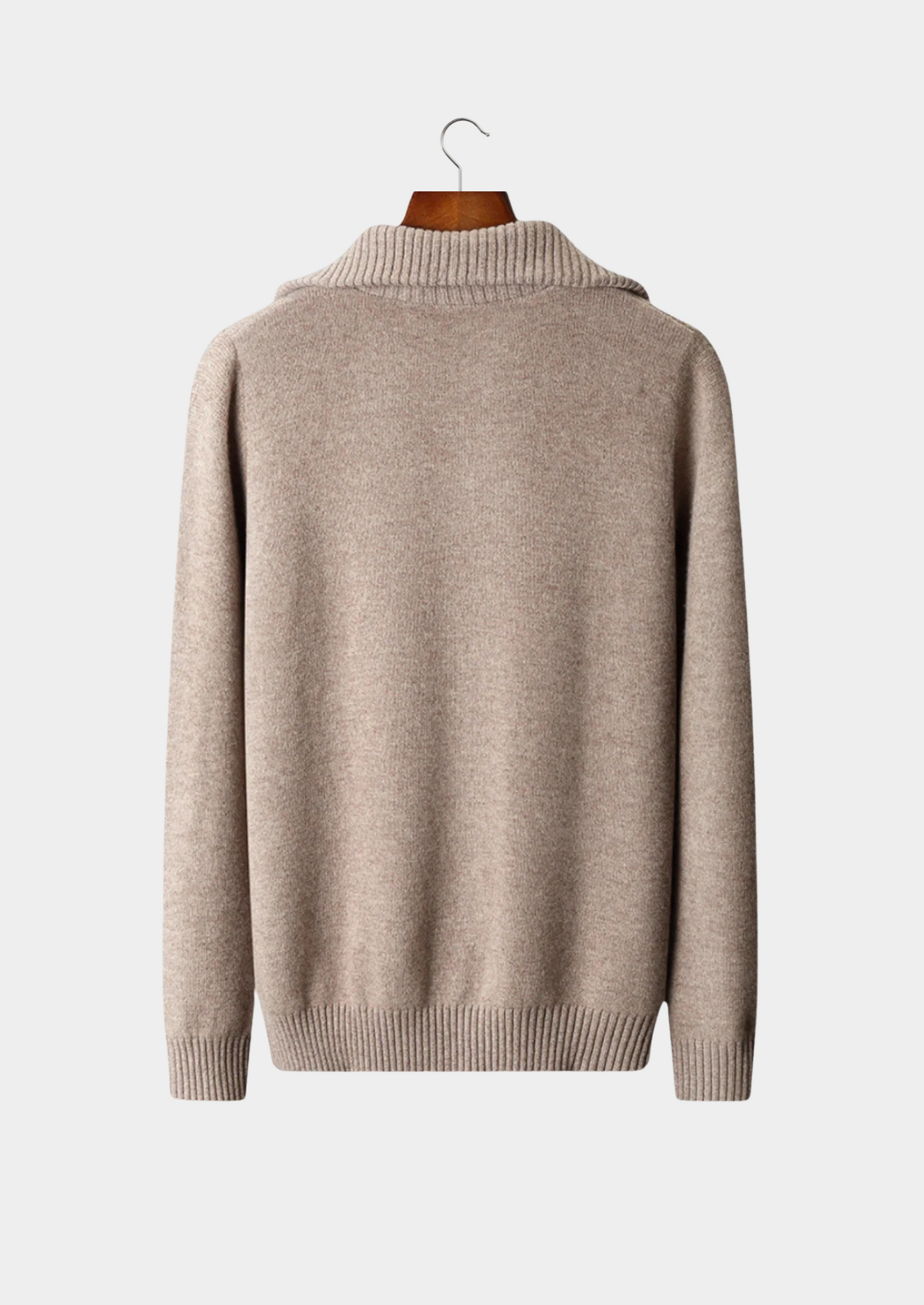 Men’s Half Zip Cable Knit Sweater with Fold Collar – All-Season Casual Layer 1