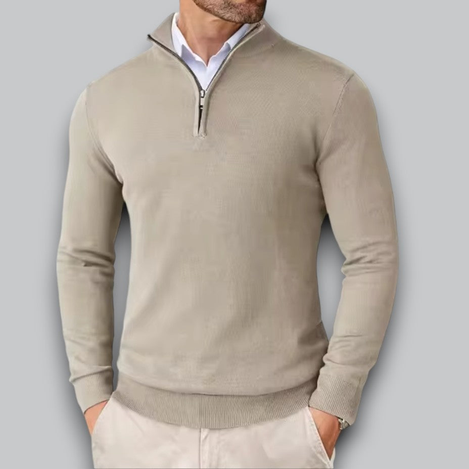 VogeLuxe | Men’s Sleek Half-Zip Pullover Sweater