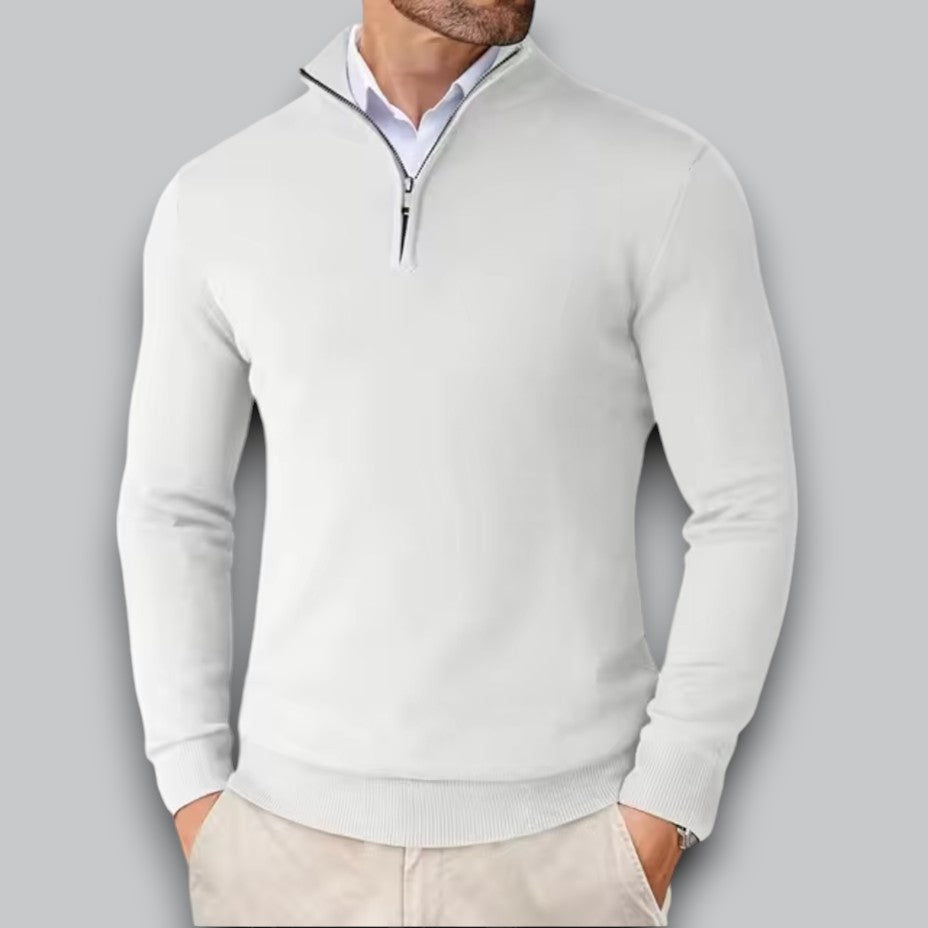 VogeLuxe | Men’s Sleek Half-Zip Pullover Sweater