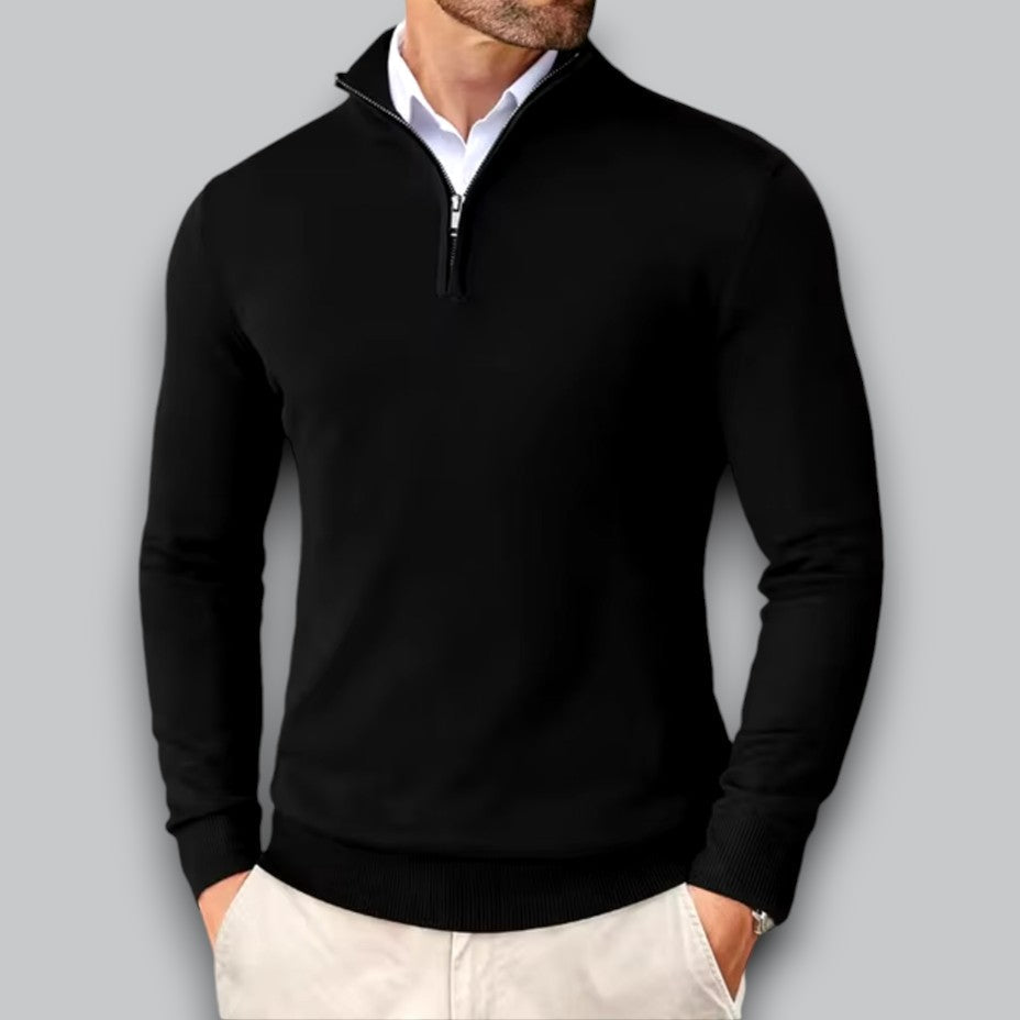 VogeLuxe | Men’s Sleek Half-Zip Pullover Sweater
