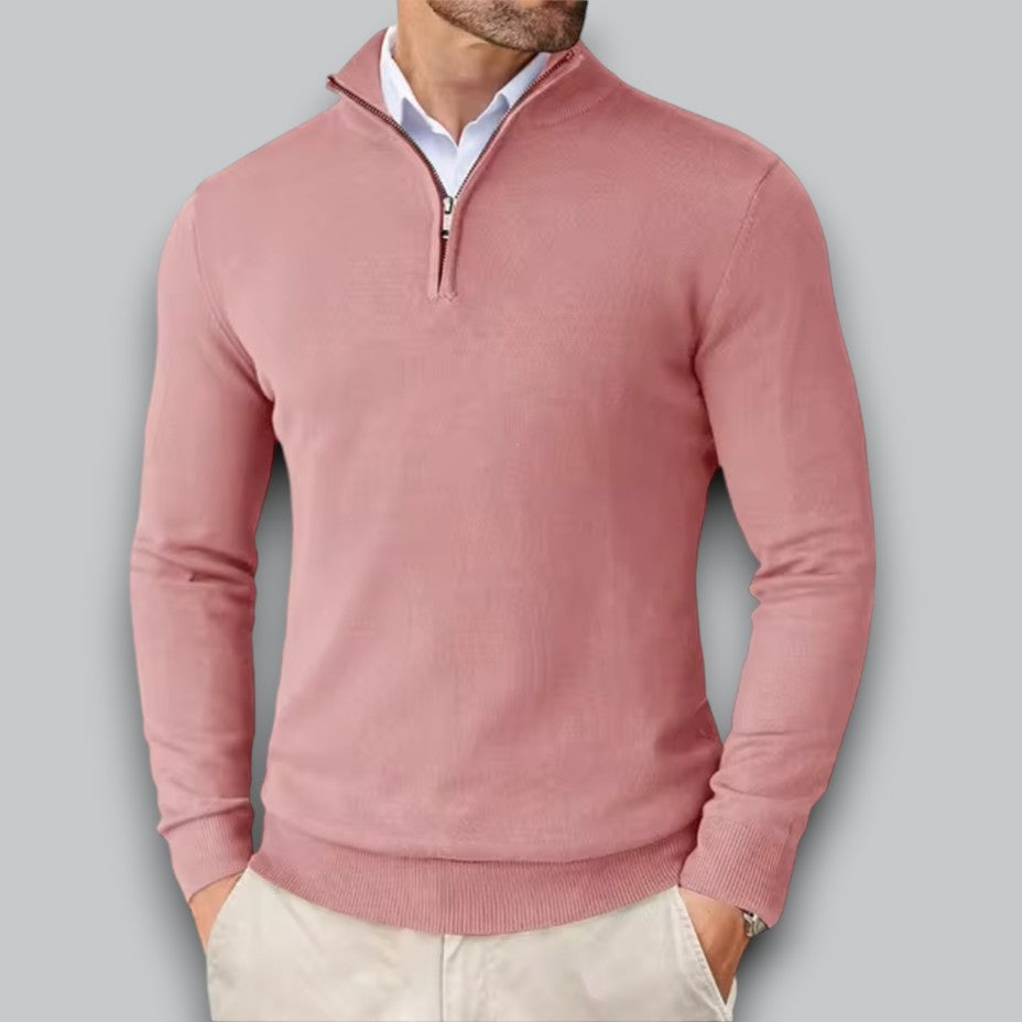 VogeLuxe | Men’s Sleek Half-Zip Pullover Sweater