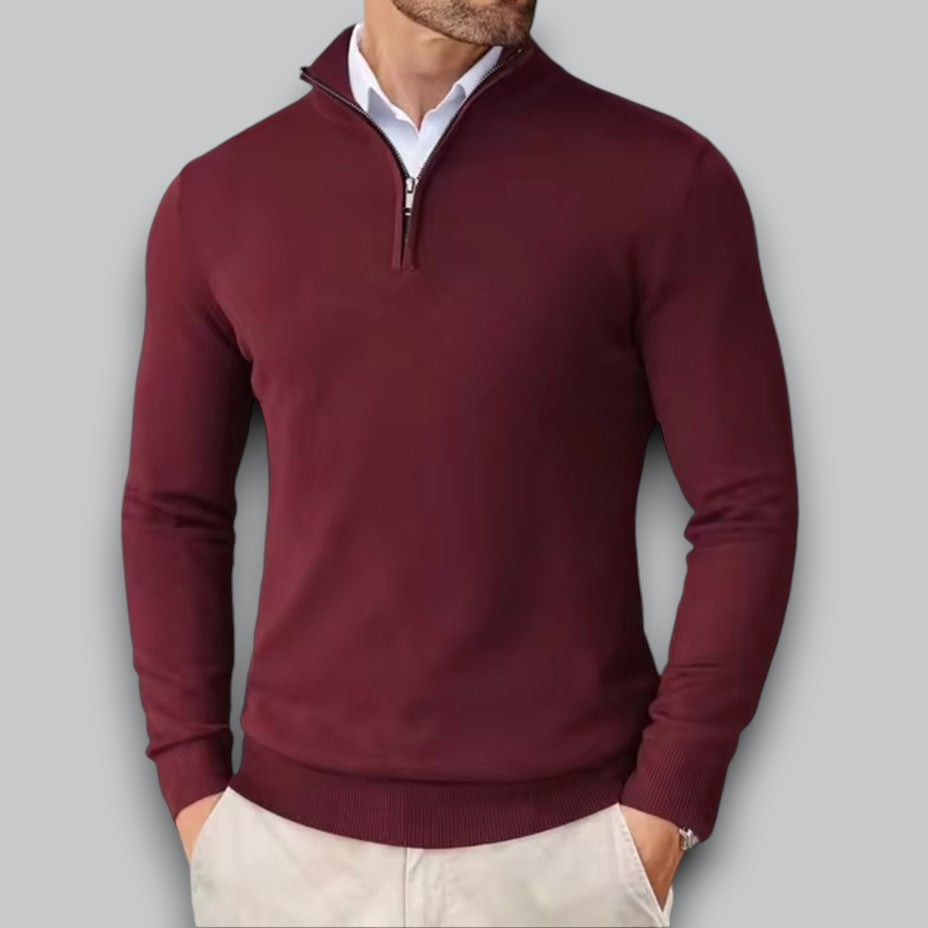 VogeLuxe | Men’s Sleek Half-Zip Pullover Sweater