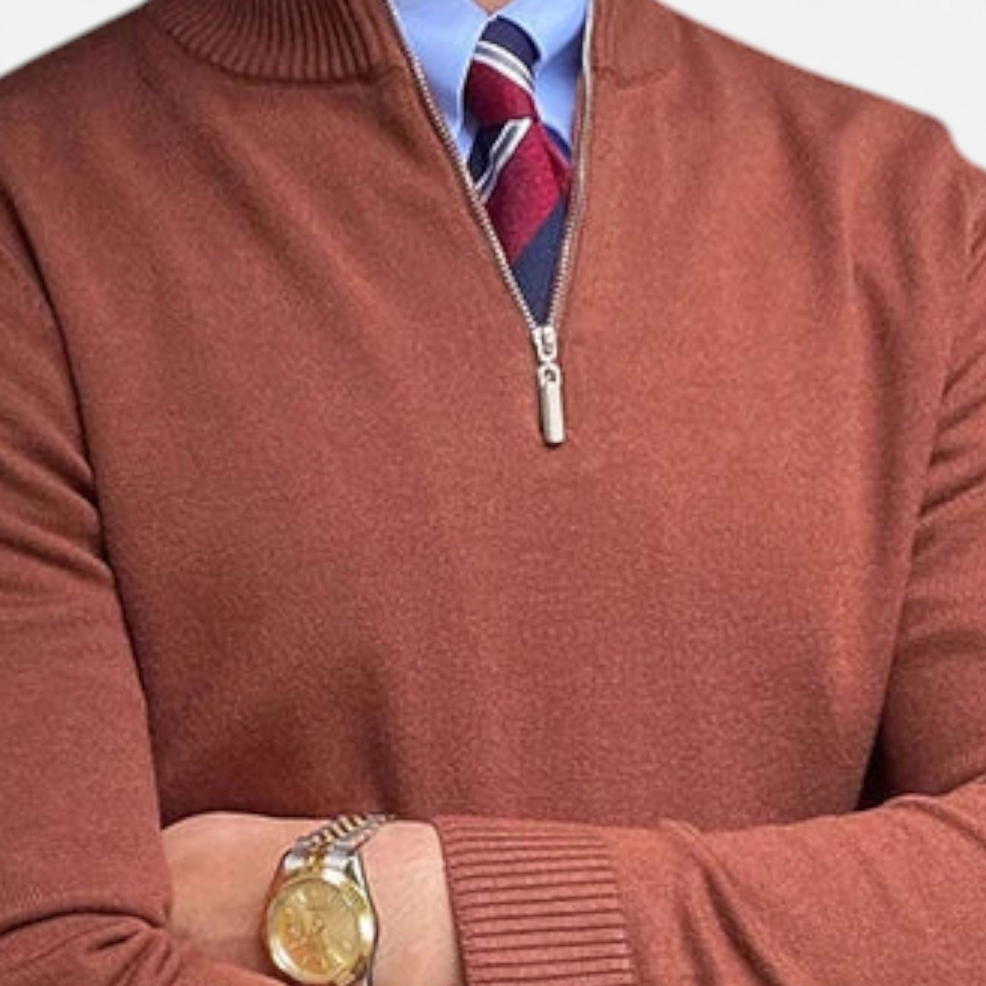 Men’s Half Zip Sweater – Classic Tailored Knit – Smart Casual Layer 3