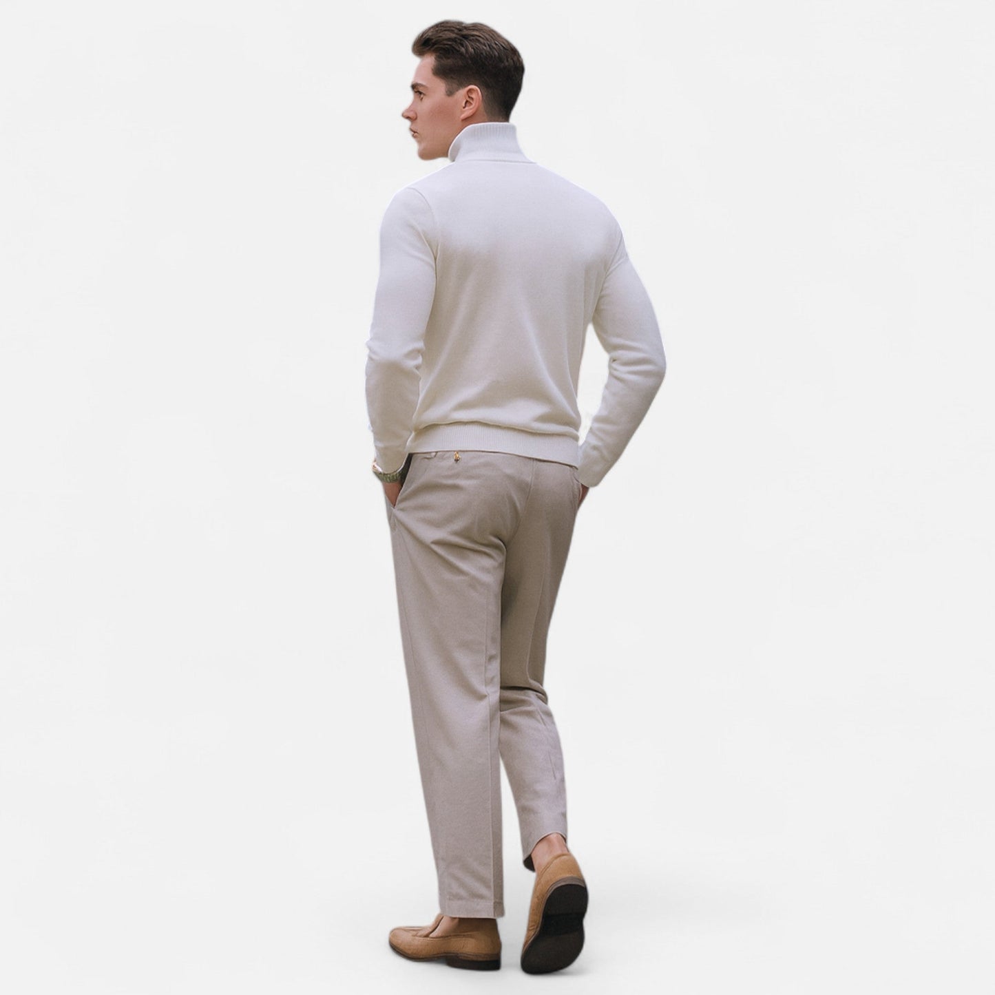 Men’s Half Zip Sweater – Classic Tailored Knit – Smart Casual Layer 4