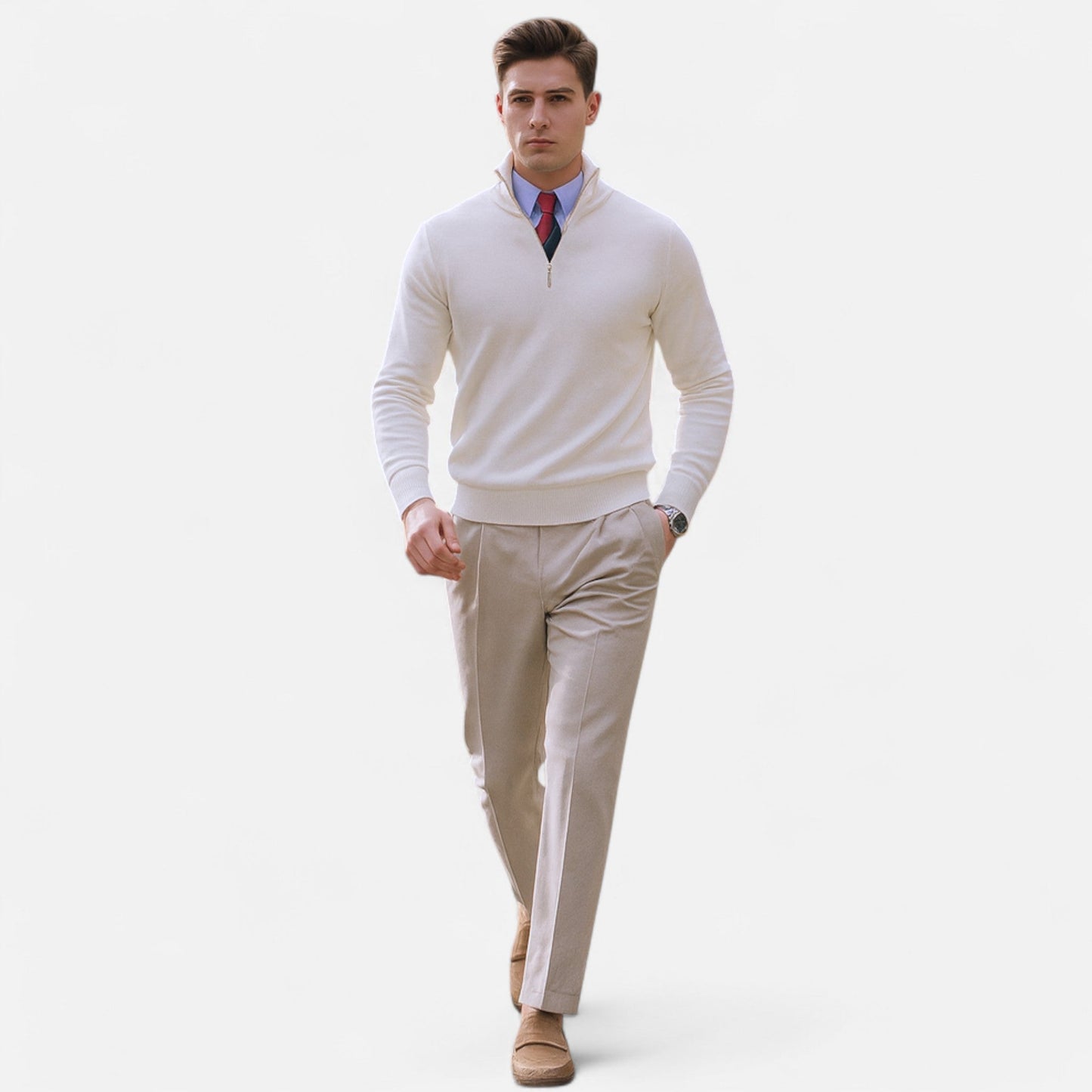 Men’s Half Zip Sweater – Classic Tailored Knit – Smart Casual Layer 5