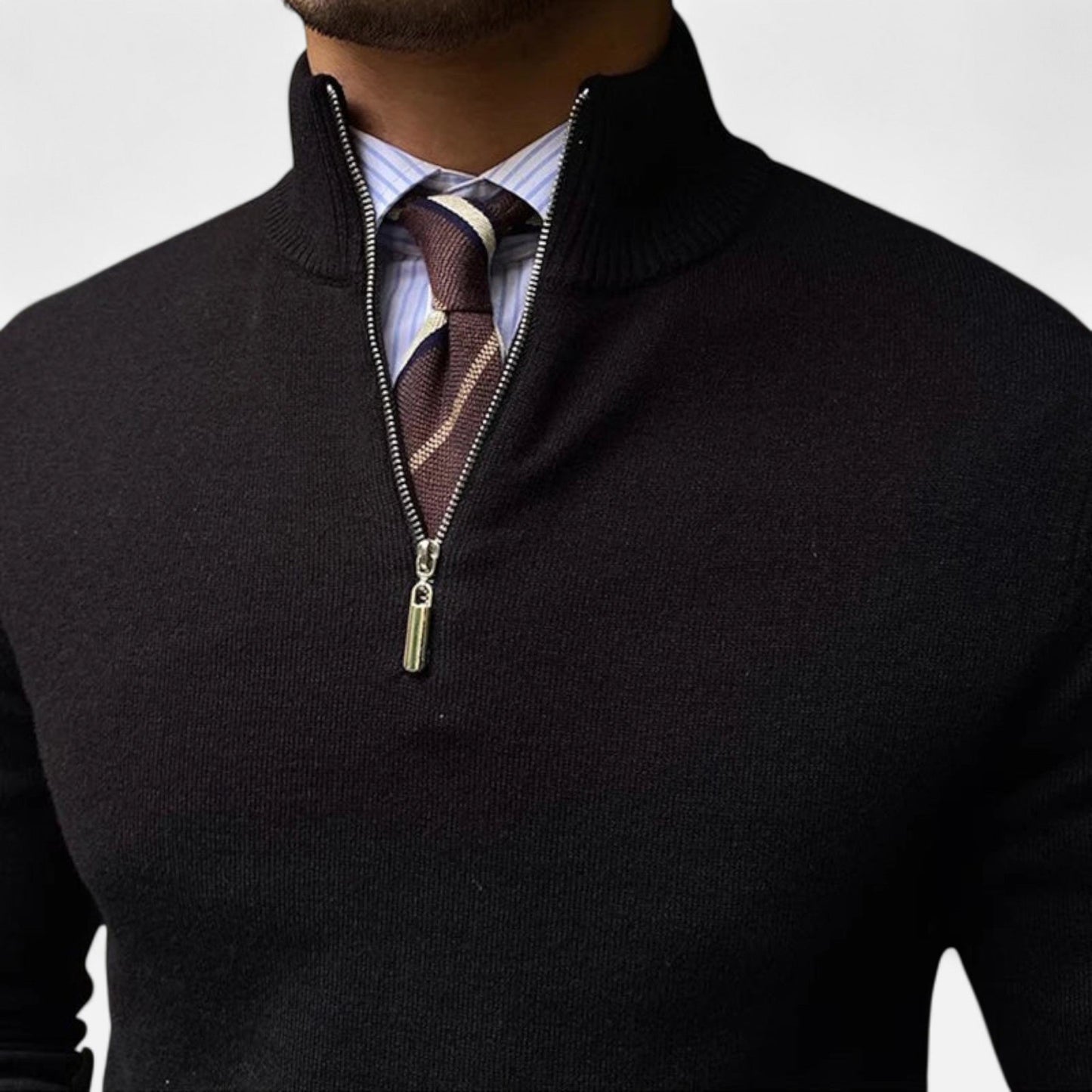 Men’s Half Zip Sweater – Classic Tailored Knit – Smart Casual Layer 6