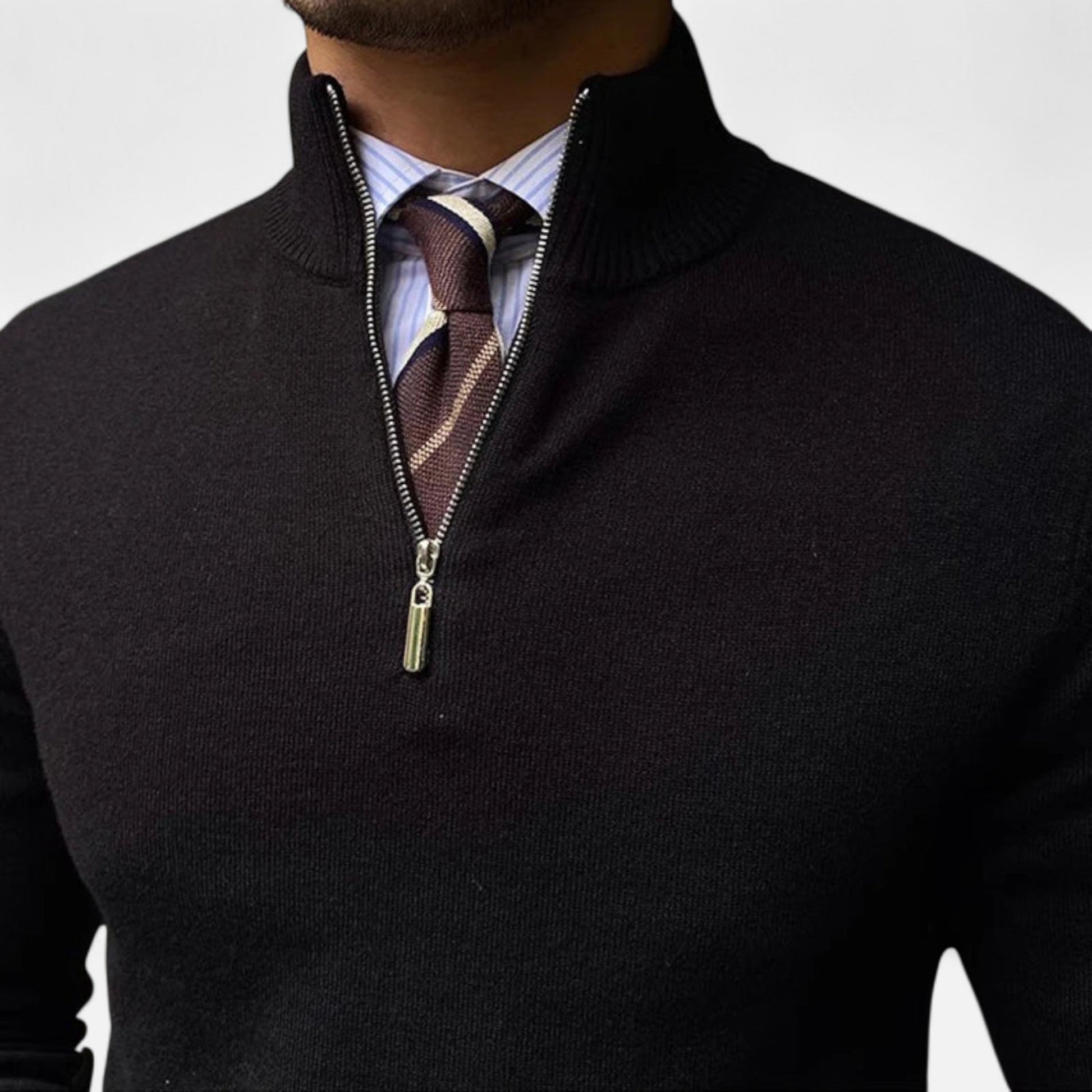 Men’s Half Zip Sweater – Classic Tailored Knit – Smart Casual Layer 6