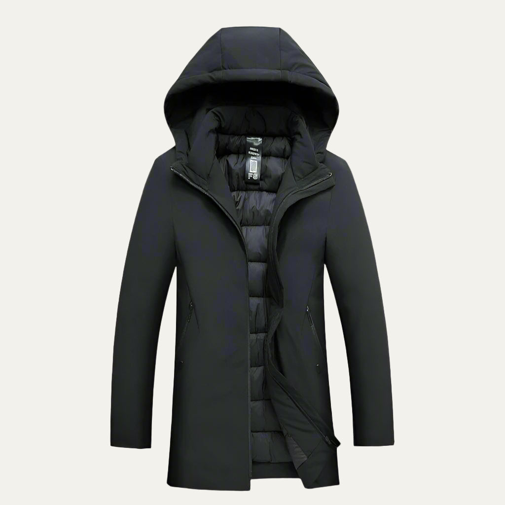 Men’s Hooded Winter Jacket – Modern Tailored Warm Coat 0