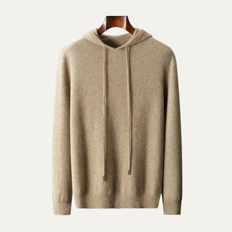Men’s Hoodie Sweater – Minimalist Knit, Drawstring Hood 0