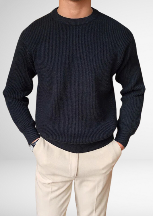 Men’s Knitted Jumper with Crew Neck – All-Season Smart Casual Essential 0