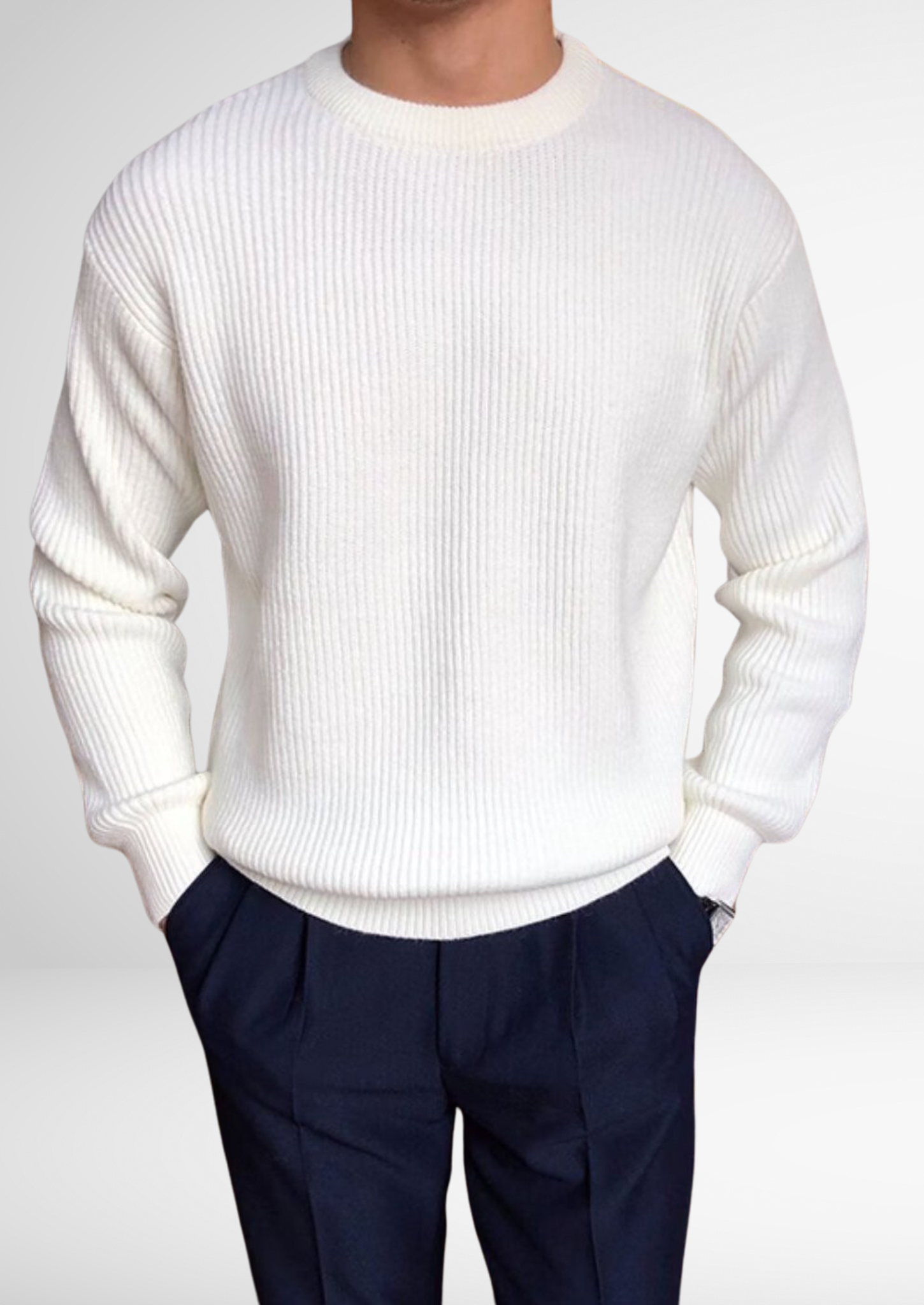 Men’s Knitted Jumper with Crew Neck – All-Season Smart Casual Essential 2
