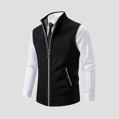Men’s Knitted Zip Gilet – Smart Casual Layer with Contrast Trim 0