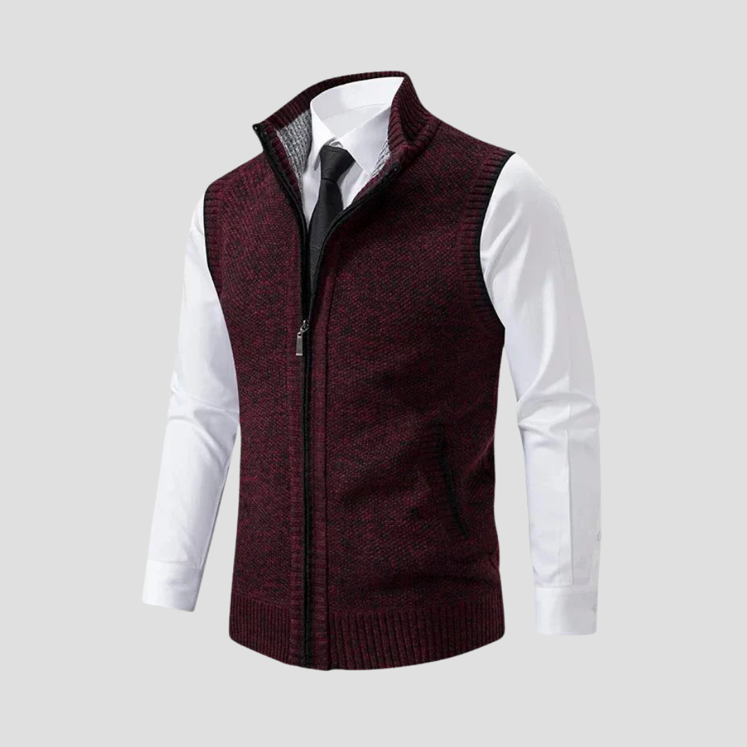 Men’s Knitted Zip Gilet – Smart Casual Layer with Contrast Trim 2