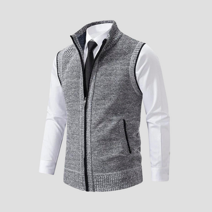 Men’s Knitted Zip Gilet – Smart Casual Layer with Contrast Trim 3