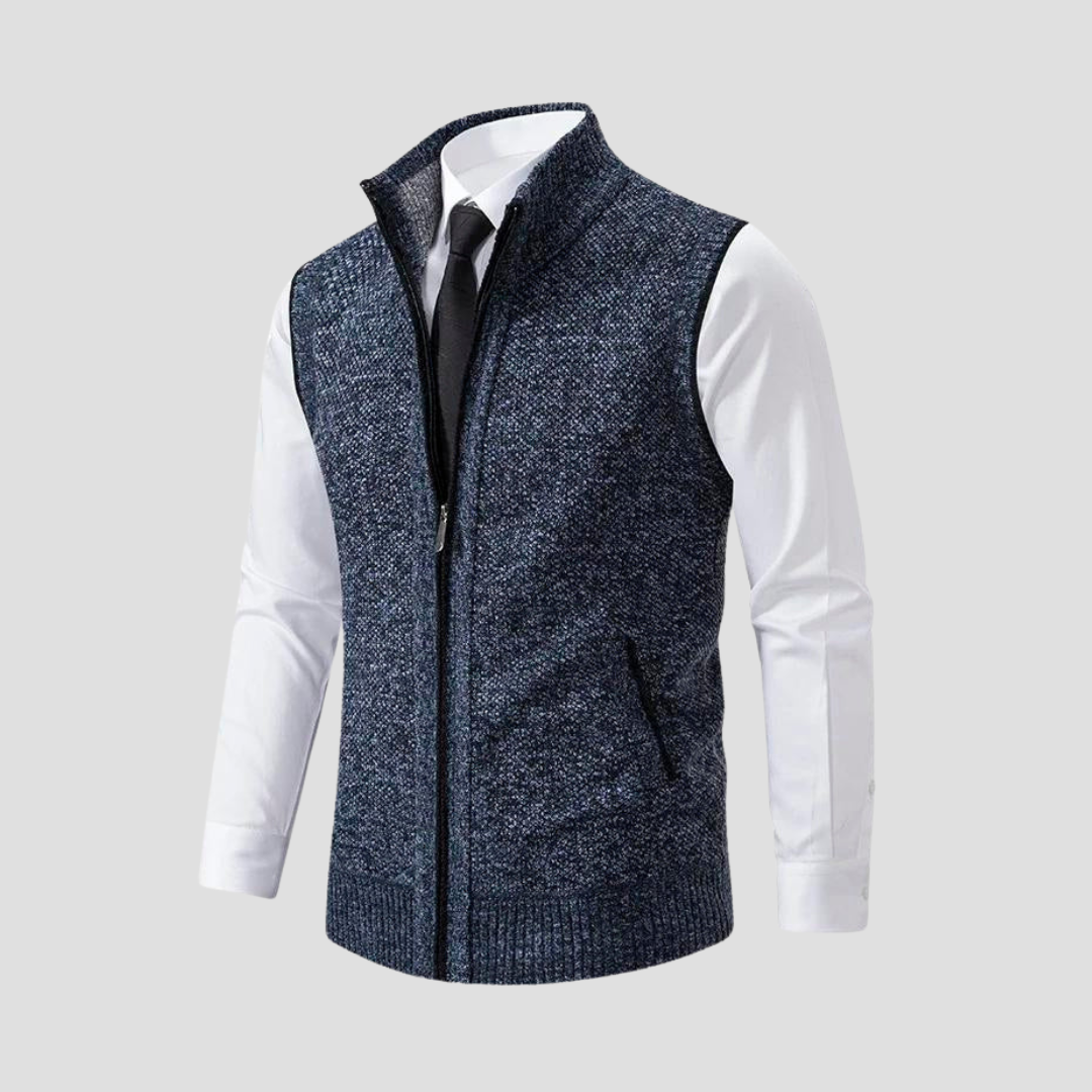 Men’s Knitted Zip Gilet – Smart Casual Layer with Contrast Trim 4
