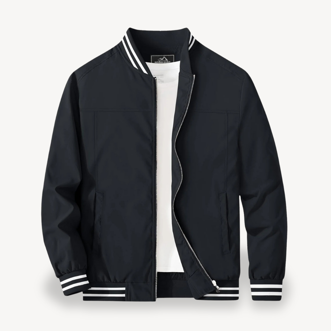 VogeLuxe | Men’s Tipped Collar Classic Bomber Jacket