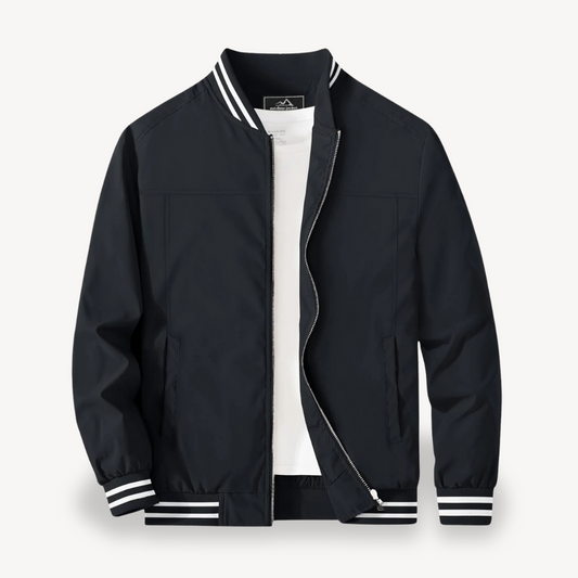 VogeLuxe | Men’s Tipped Collar Classic Bomber Jacket