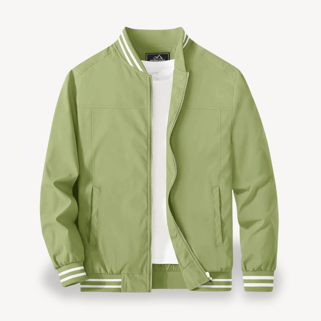 VogeLuxe | Men’s Tipped Collar Classic Bomber Jacket