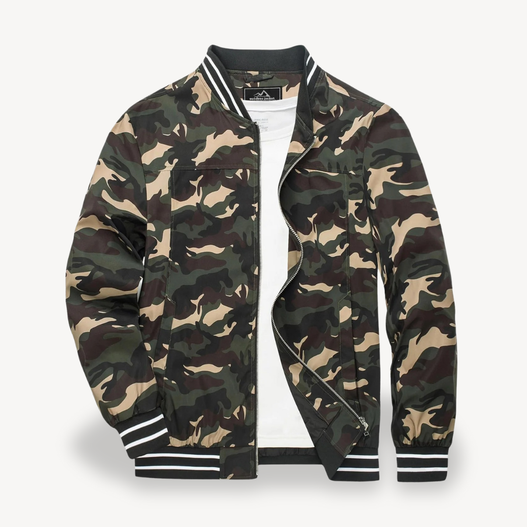 VogeLuxe | Men’s Tipped Collar Classic Bomber Jacket