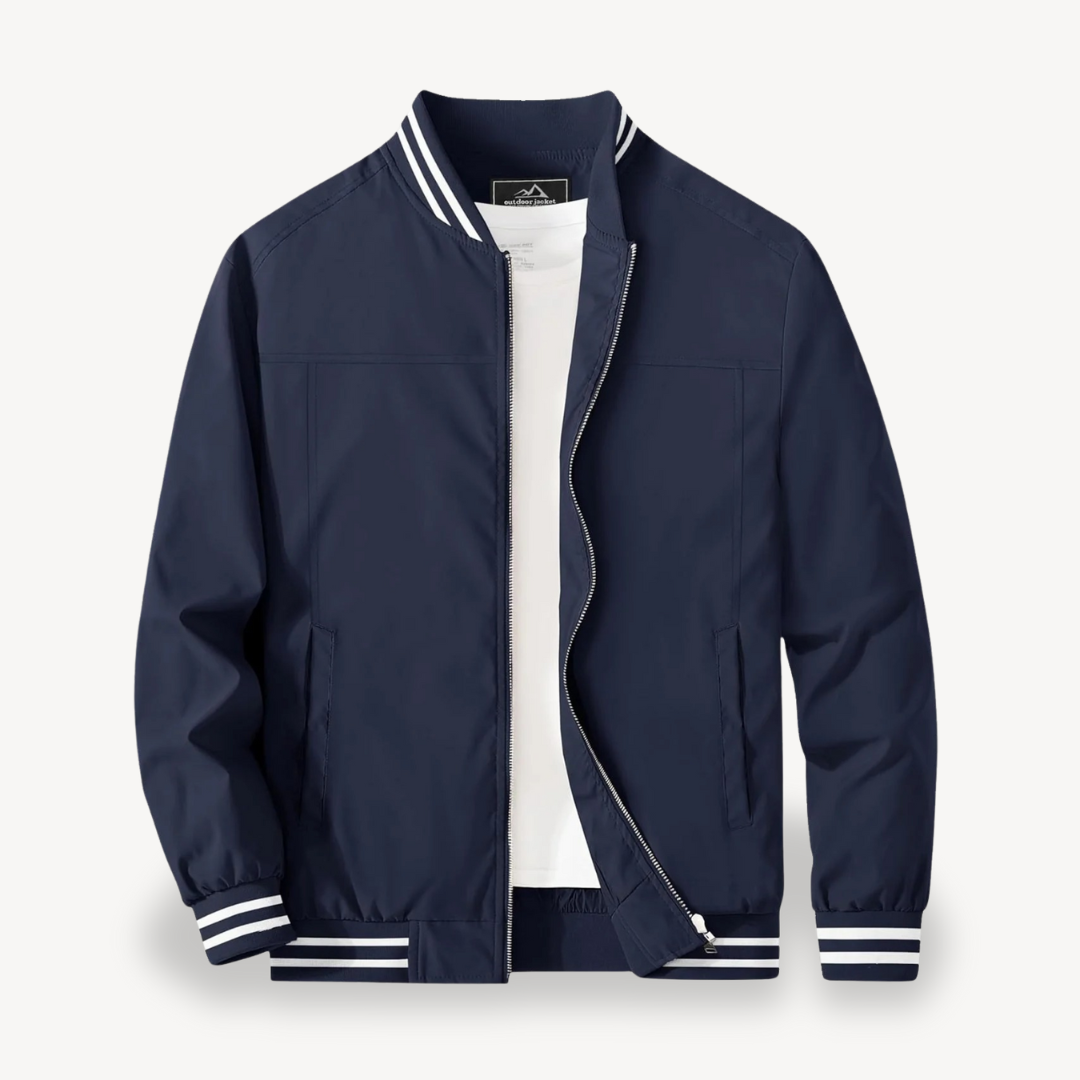 VogeLuxe | Men’s Tipped Collar Classic Bomber Jacket