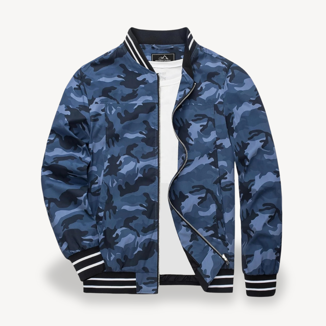 VogeLuxe | Men’s Tipped Collar Classic Bomber Jacket
