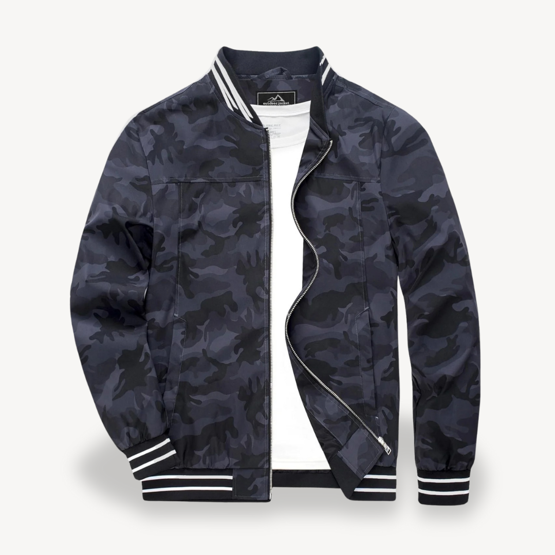 VogeLuxe | Men’s Tipped Collar Classic Bomber Jacket
