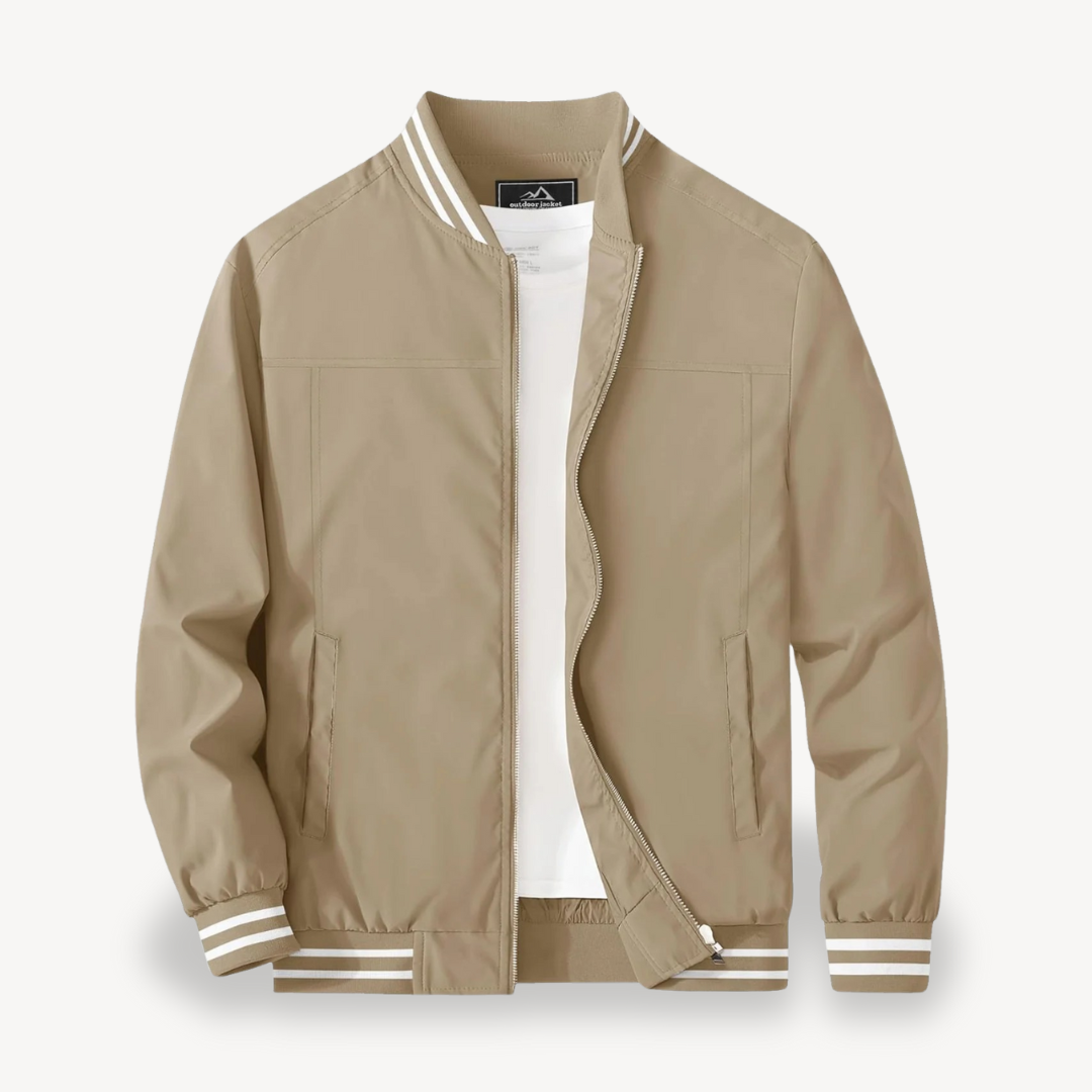 VogeLuxe | Men’s Tipped Collar Classic Bomber Jacket