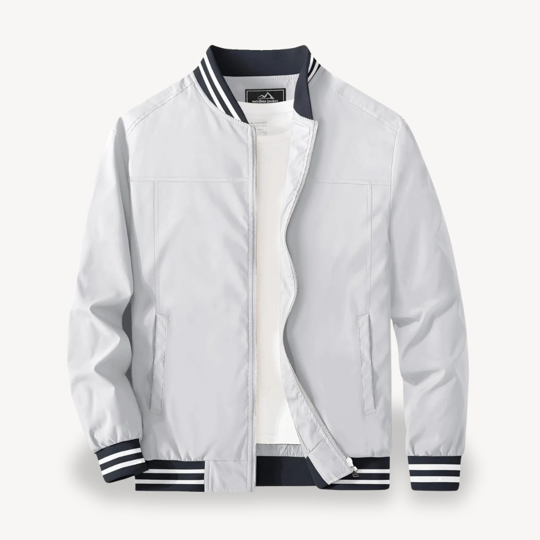VogeLuxe | Men’s Tipped Collar Classic Bomber Jacket