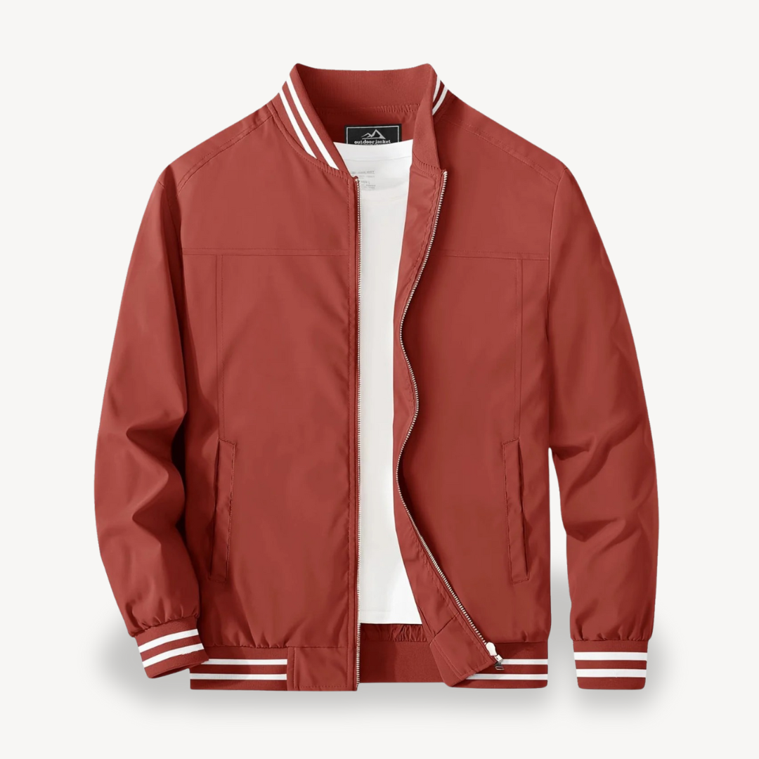 VogeLuxe | Men’s Tipped Collar Classic Bomber Jacket