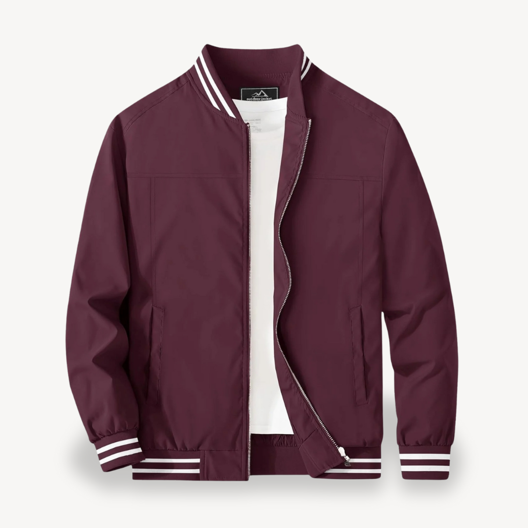 VogeLuxe | Men’s Tipped Collar Classic Bomber Jacket