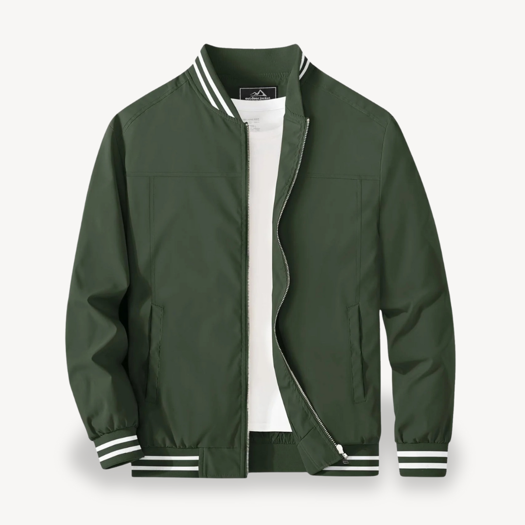 VogeLuxe | Men’s Tipped Collar Classic Bomber Jacket